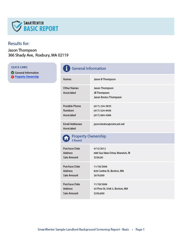 Smart Renter Basic Report