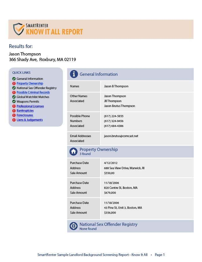 Smart Renter Know It All Report